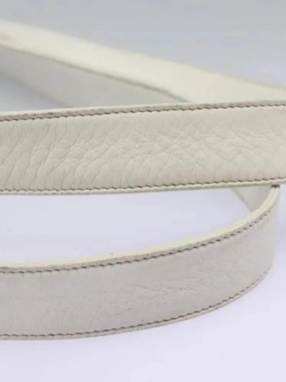 CHANEL Triple Coco Chain Tote Bag Vinyl Leather White Gold CC Auth bs23423